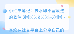 去水印不留痕迹的软件
