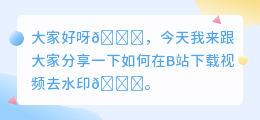 B站下载去水印