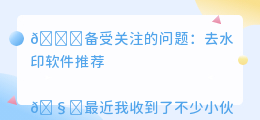 做去水印什么软件最好