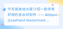 最好用的去水印软件