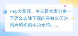 下载的咋去水印