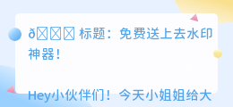 免费给去水印的软件