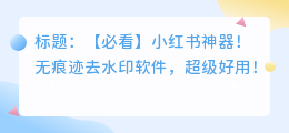 无痕迹去水印软件