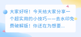 去水印免费破解版