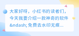 免费去水印无痕迹软件下载