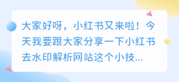 小荭薯去水印解析网站