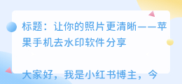 苹果手机去水印的软件