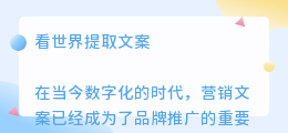 看世界提取文案