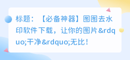 图图去水印软件下载