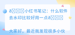 什么软件去水印比较好用一点