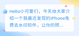 iphone免费去水印软件