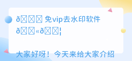 免vip去水印软件