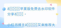 苹果版免费去水印软件