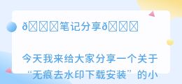 无痕去水印下载安装