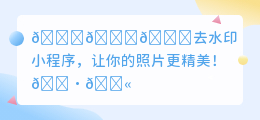 去水印 小程序