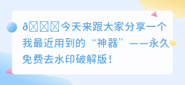 永久免费去水印破解版