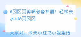 剪辑免费去水印