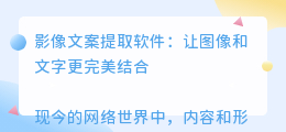 影像文案提取软件