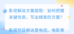 影视解说文案提取
