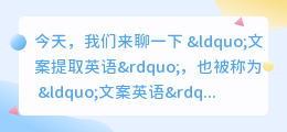 文案提取英语