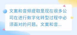 文案和音频提取