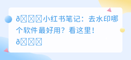 去水印哪个软件最好用