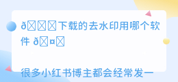 下载的去水印用哪个软件