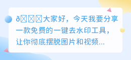 免费的一键去水印