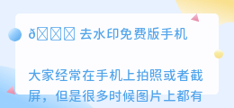 去水印免费版手机