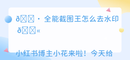 全能截图王怎么去水印