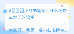 什么免费去水印的软件