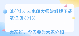 去水印大师破解版下载