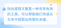 陆执提取文案