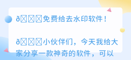免费给去水印软件