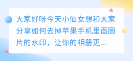 苹果手机什么软件可以去水印