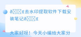 去水印提取软件下载安装