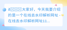 在线去水印解析网址11