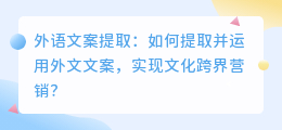 外语文案提取