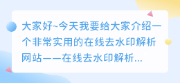 在线去水印解析网址10