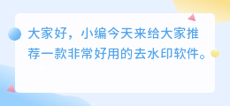 什么去水印软件最好
