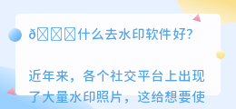 什么去水印软件好