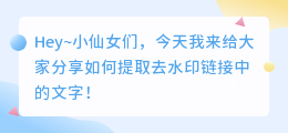 去水印链接怎么提取文字