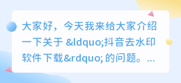 斗喑去水印软件下载