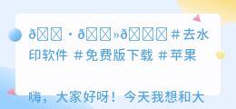去水印软件免费版下载苹果