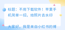 苹果手机给照片去水印
