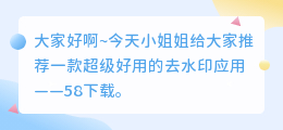 免费一键去水印的app58下载