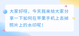 苹果手机照片去水印