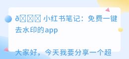 免费一键去水印的app