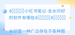 去水印好的软件有哪些