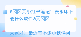 去水印下载什么软件